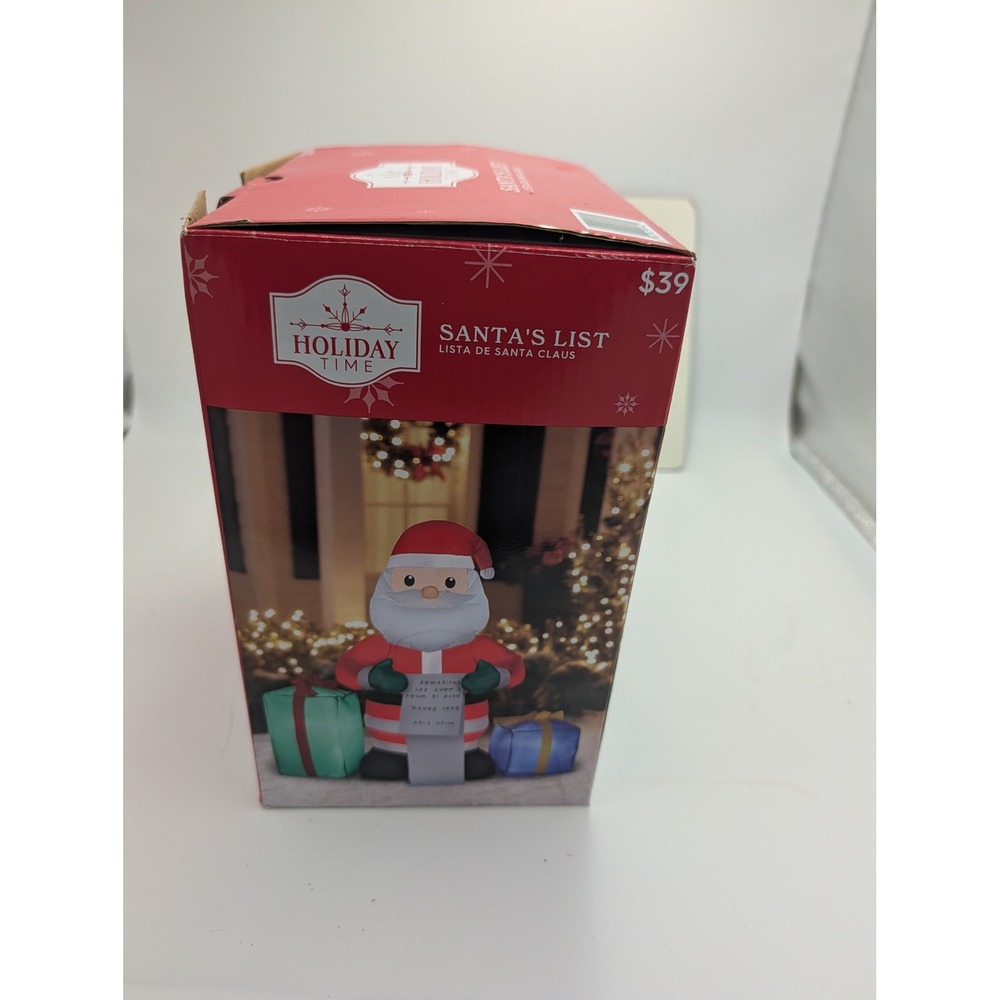 Holiday Time Santa's List Airblown Inflatable 4ft Tall Christmas Decor Lighted - Picture 4 of 5